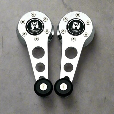 Window Cranks 74+ VW MK1,2,3 Rabbit, Scirocco, Golf Chrome w/Blk knobs RALLYE WB