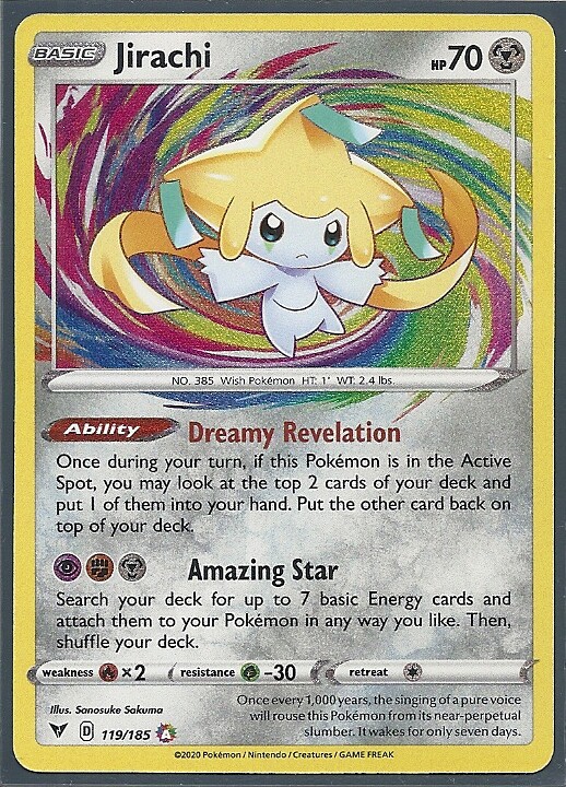 JIRACHI 119/185 VIVID VOLTAGE Pokemon- AMAZING RARE HOLO- MINT