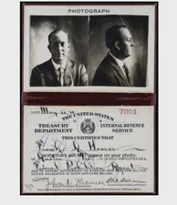 Frank Hamer Prohibition Agent ID PHOTO He Caught Bonnie & Clyde TEXAS RANGER