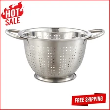 SS 5QT Multi-Use Colander Bowl Straining Draining Rinsing Pasta Stainless-steel