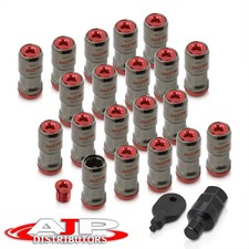 20 Pieces M12 1.25 Jdm Performance Wheels Rims Lug Nuts Gunmetal Red Key Cap 20 Pieces M12 1.25 Jdm Performance Wheels Rims Lug Nuts Gunmetal Red Key Cap