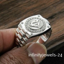 3Ct Round Lab-Created Diamond Valentine Special Men's Ring 14K White Gold Finish