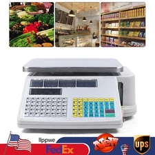 Digital Scale Price Computing Retail Meat Weigh Scale Label Printer 30Kg/66lbs!