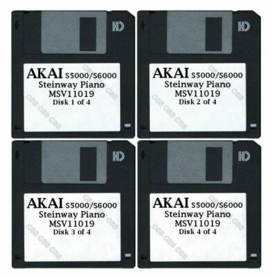 Akai S5000 / S6000 Set of Four Floppy Disks Steinway Piano MSV11019
