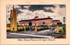 Steel Engraved PC Wilshire Boulevard Entrance to Los Angeles Ambassador Hotel Steel Engraved PC Wilshire Boulevard Entrance to Los Angeles Ambassador Hotel