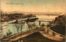 Dayton Ohio Miami River Birds Eye View Steel Tressel Bridge Pm- A21