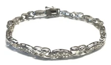 FAS Sterling Silver 925 Diamond Tennis Bracelet 7.25-inches IR56