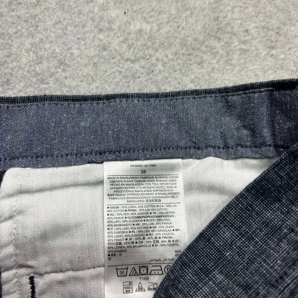 Pantalones Cortos Banana Republic Mezcla de Lino Para Hombre 38 Azul Marino 10" Frente Plano Informales Foto 4 de 4