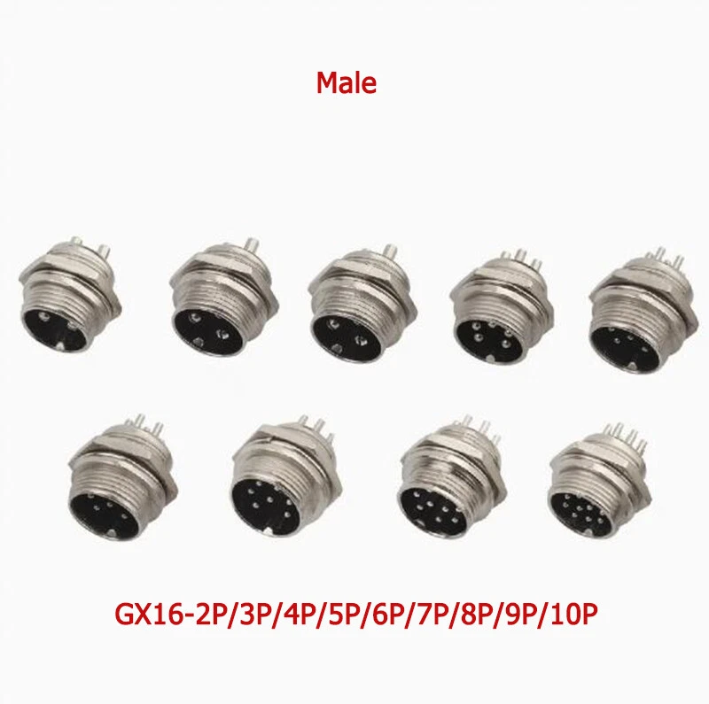 GX16-2P/3P/4P/5P/6P/7/8P/9P/10P Aviation Plug Socket Male/Female Plug Connector  - Image 2 of 4