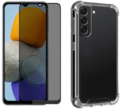 Case Cover + Tempered Glass Anti Spy for Samsung Galaxy M13 / M23 / M35