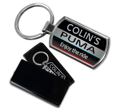 Personalised FORD PUMA car KEYRING BOXED ANY NAME Metal Key ring UK