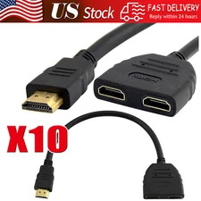 4K HDMI Cable Splitter Adapter 2.0 Converter 1 In 2 Out 1 Male to 2 Female lot