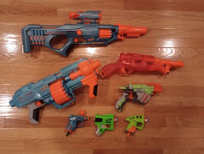 7 Nerf Guns Elite 2.0 Eagle Point Shockwave Barrel Break IX-2 Vortex Proton Used