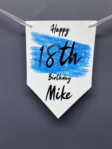 Banner Bunting Compleanno Personalizzato Qualsiasi Nome Qualsiasi Età Decorazione - Foto 2 di 7