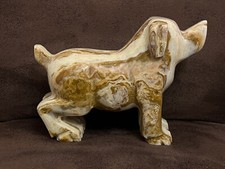 HANDMADE LUXURY GREEN CALCITE METAPHYSICAL STONE DOG 15cm tall  IN ORIGINAL BOX