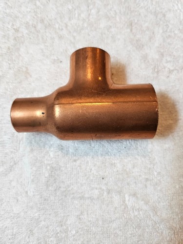 1-1/4" x 3/4" x 1" Copper Sweat Tee CxCxC - MADE IN USA