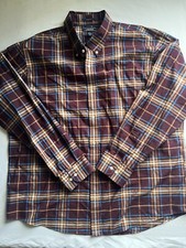 Land's End Men's Dress Shirt Size XXL Button Up Plaid No Iron Traditional Fit