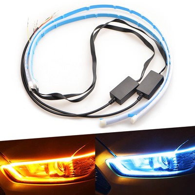Car LED Sequential Steering Strip Light Bar Signal Turn White Amber Switchback D