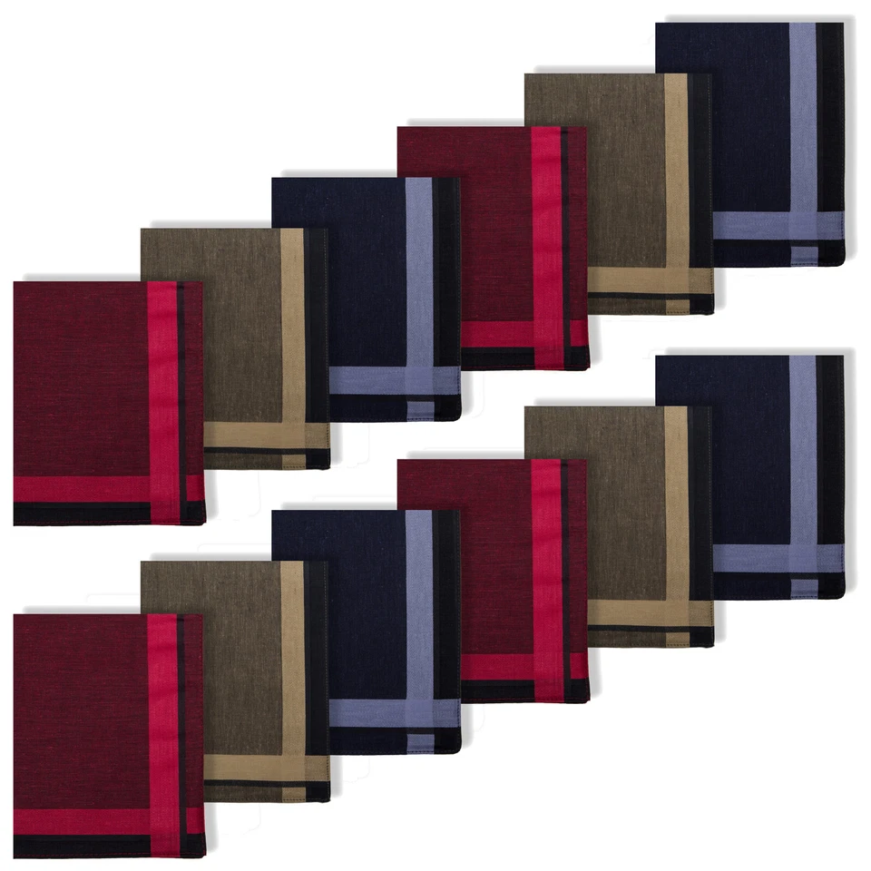 MILLIONEN-OLLY 12 HERREN STOFF TASCHENTÜCHER⭐100% BAUMWOLLE⭐MODELL Z16⭐HANDKERCHIEFS⭐WOW