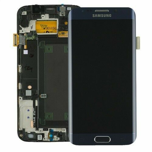 DISPLAY TOUCH ORIGINALE SAMSUNG GALAXY S6 EDGE SM-G925F FRAME SCHERMO NERO BLU - Zdjęcie 1 z 1