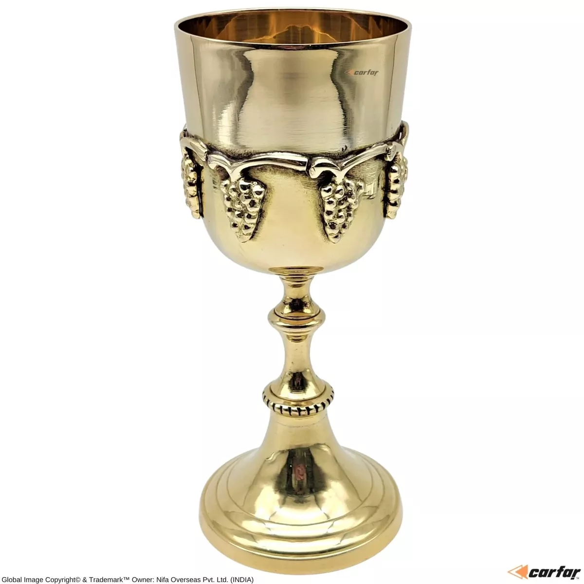 Carfar Premium Goblet Solid Brass Royal Wine Cup