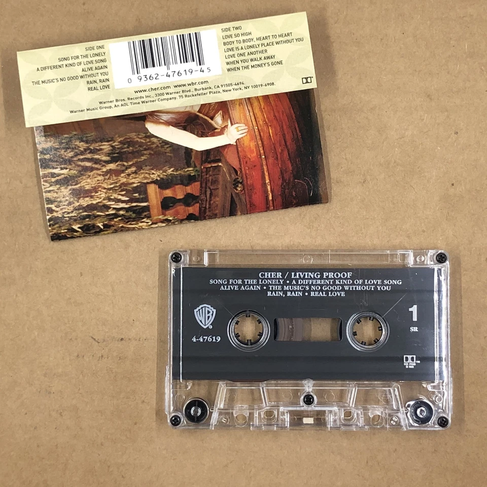 CHER Cassette Tape Europop Synth Pop LIVING PROOF SONG FOR THE LONELY - Image 2 of 4