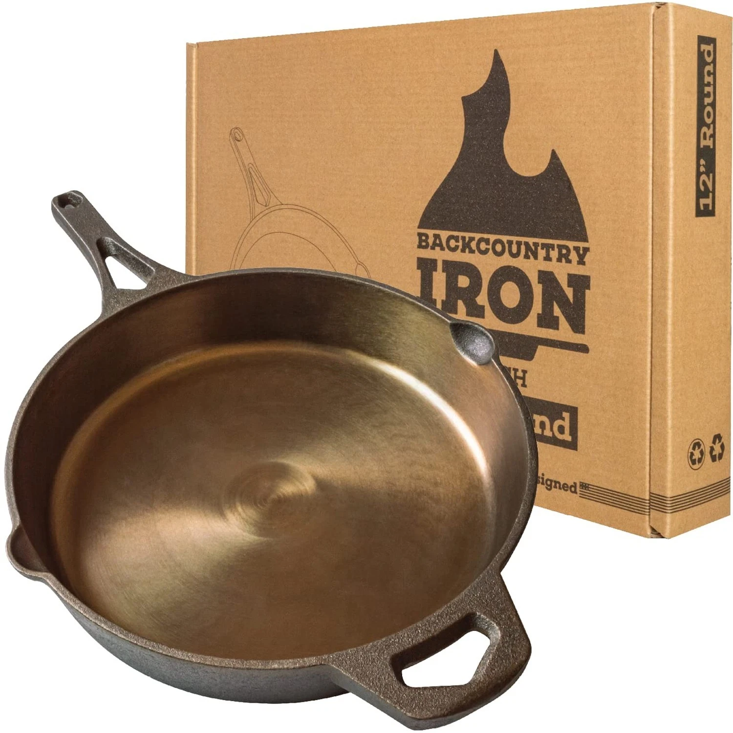 Backcountry Iron 12 Inch Wasatch Pre-Seasoned Round Cast Iron Skillet