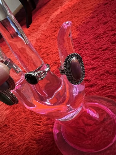 LOT 5 VINTAGE RETRO AND MODERN SOUTHWEST STYLE Rings Turquoise Coral Onyx Style - 第 9/9 張圖片