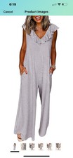 NWT Jumpsuits for Women Dressy Ruffle V Neck Sleeveless Jumpsuit Wide Leg Long