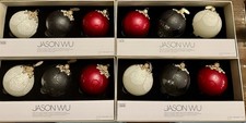 Jason Wu Multi Lace Glass Ornament Balls Holiday Designer Set of 3