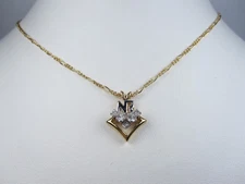 Nina Ricci Gold Plated Pendant with Swarovski Crystals & NR Logo 16-18" - 8012