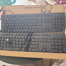 2 pieces Full-Size Wired USB Black Keyboard w/ Numeric Keypad, Multimedia