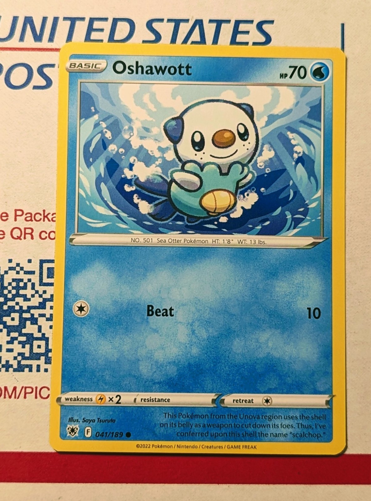 Pokemon Card 041/189 OSHAWOTT - ASTRAL RADIANCE - COMMON - NM