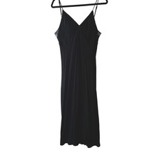 Wild Fable Black Midi Slip Dress Tie Cutout Back Spaghetti Strap Goth Y2K L