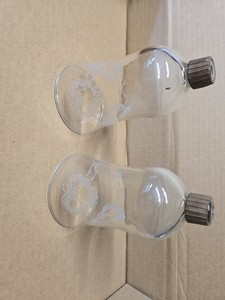 2 Homco Home Interiors Etched Hearts Peg Votive Candle Holder Clear Glass Vtg