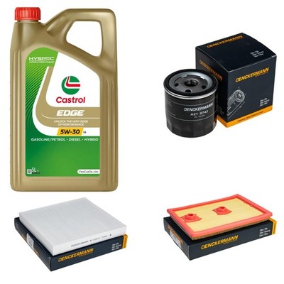Inspektionspaket Castrol EDGE Titanium 5W-30 LL 5L für VW Golf VII 1.4 TSI