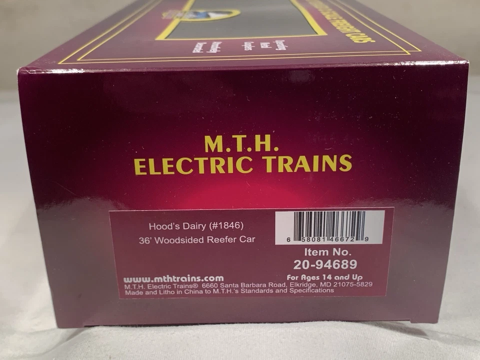 MTH PREMIER HOOD’S DAIRY (RUTLAND) 36’ WOOD SIDE REEFER CAR 20-94689! O SCALE - Image 4 of 4