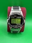Vintage Timex Atlantis 100 Indiglo Digital Watch Mens WR100M Stainless Working