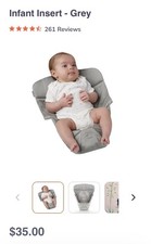 Ergobaby Easy Snug Infant Insert Gray IIAGRYV3 Replacement Snap-in