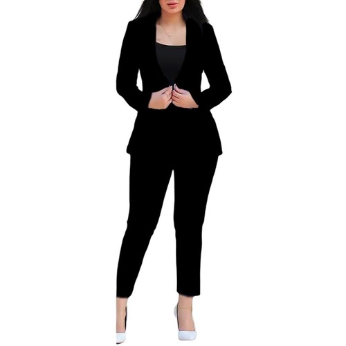 Sleek and Modern Women's Two Piece Workwear Ensemble Featuring Trousers - Picture 11 of 22