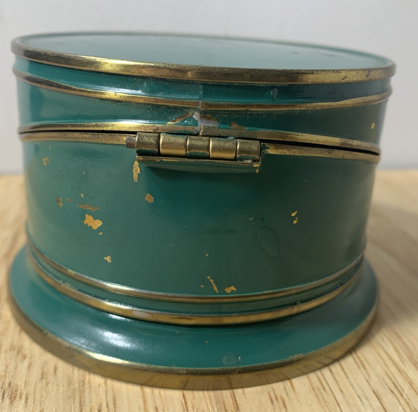 Vintage Park Sherman Desk Brass and enamel Box Ashtray Set
