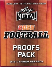 2025 Leaf Metal Football Sealed Proof Pack - One 1/1 Proof Card per Pack