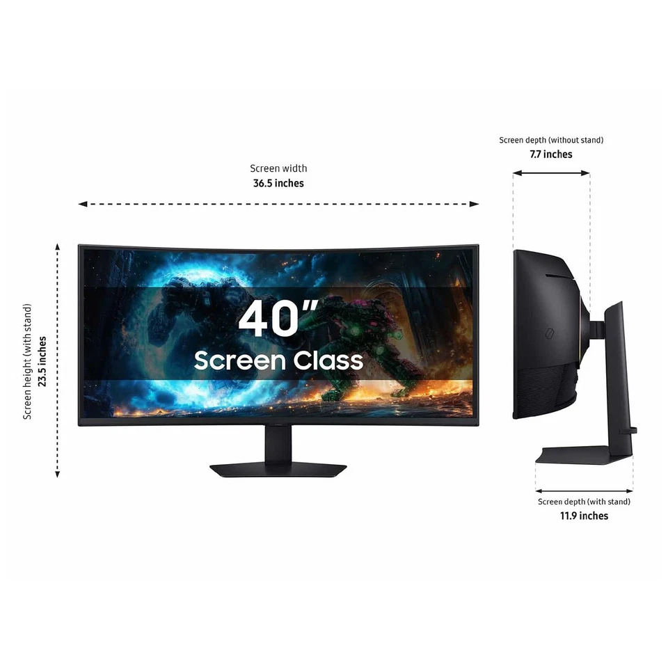 Monitor para juegos Samsung Odyssey G7 G75F 40" 4K HDR 180 Hz curvo ultra ancho Foto 4 de 4