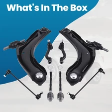 8pc Front Lower Control Arm Tie Rod End Sway Bar Link For 2008-2013 Nissan Rogue