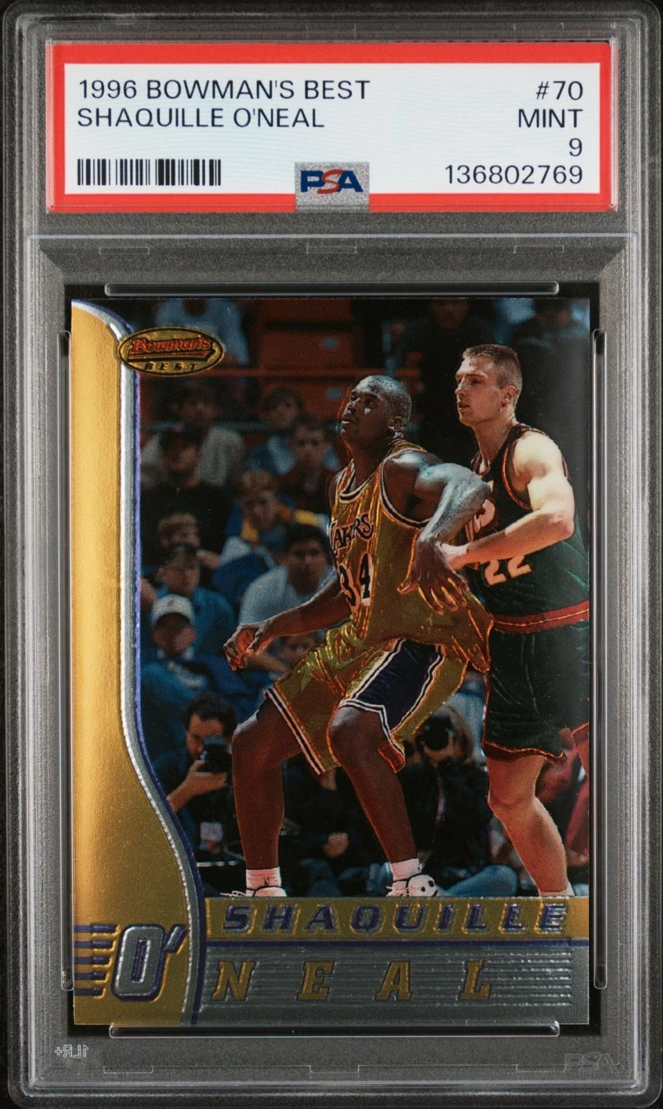 Deal for 1996 Bowman's Best Shaquille O'Neal #70 PSA 9 New