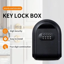 Black ABS 4-digit Combination Password Key-box Lock box Wall-mounted