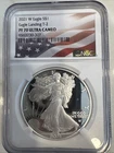 2021-W Proof $1 Type 2 American Silver Eagle NGC PF70UC Flag Label