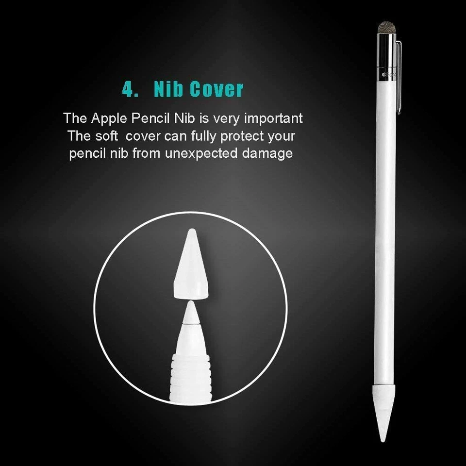 [5-Piece] Accessories for Apple Pencil Cap Holder/Nib Cover/Lightning Cable - Image 3 of 4