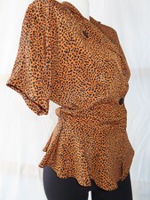 Blusa Triple Play Mujer Estampado Leopardo Hombreras Talla 11.