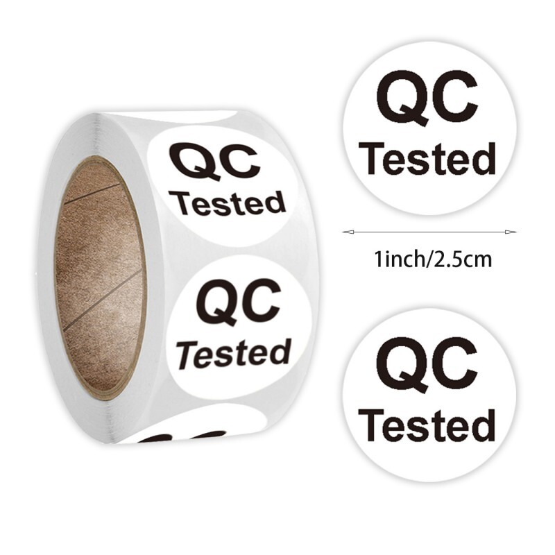 1Roll 500Pcs QC Tested Labels, 1 Inch Inventory Quality Control Stickers